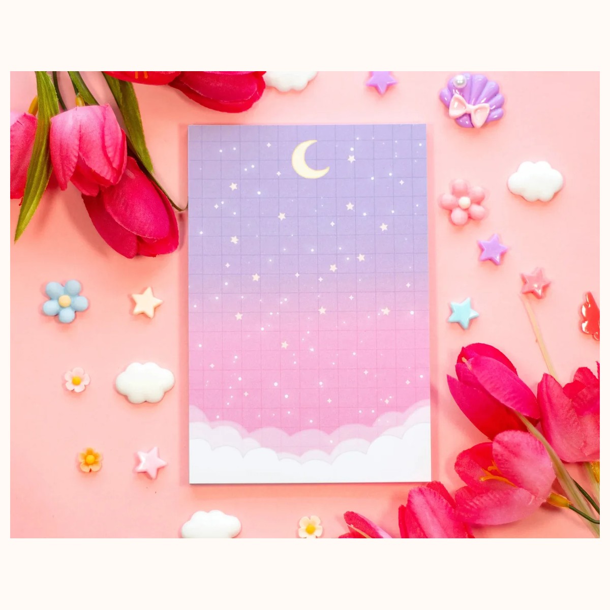 Starry Clouds Gradient Aesthetic Dreamy Memo Notepad by Farouk Book Store