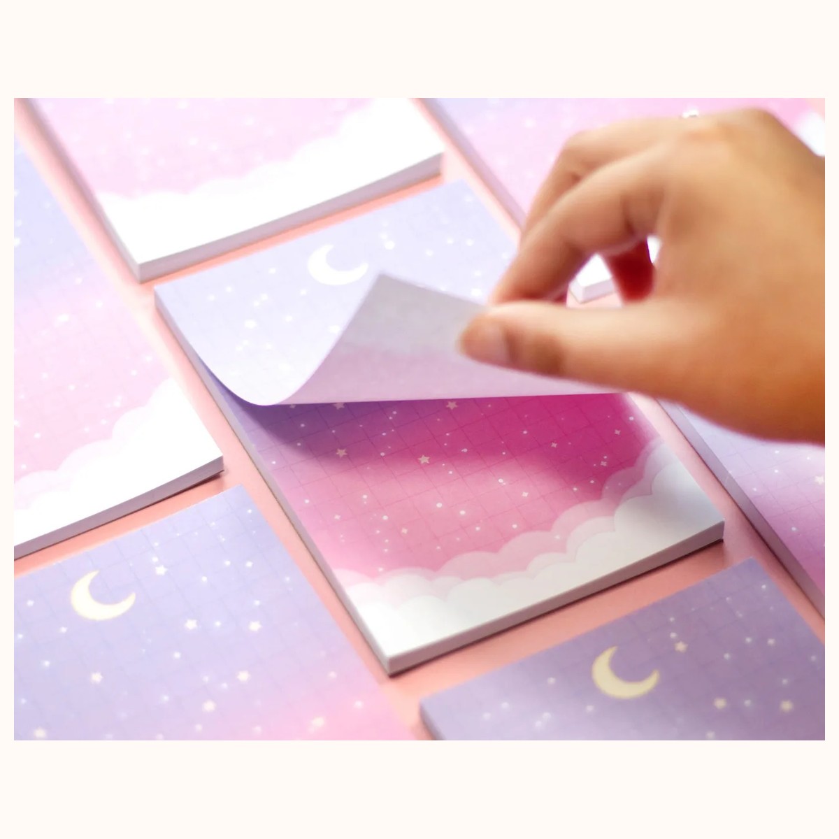 Starry Clouds Gradient Aesthetic Dreamy Memo Notepad view 2