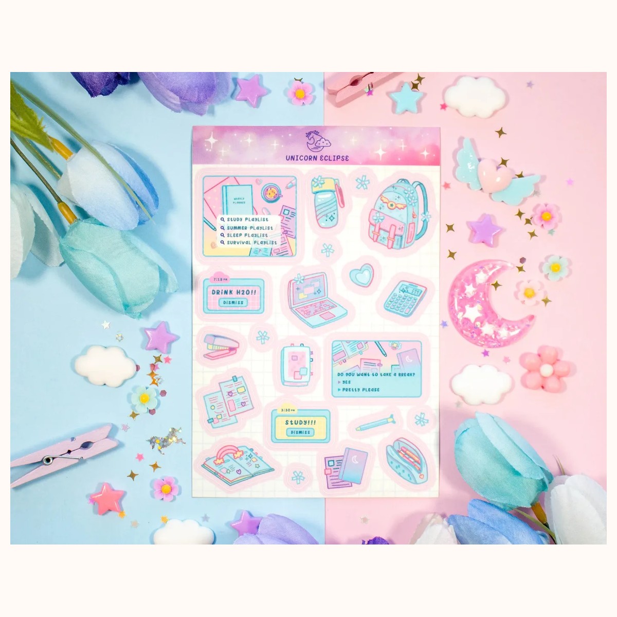 Straight-a-student Aesthetic Sticker Sheet by Farouk Book Store