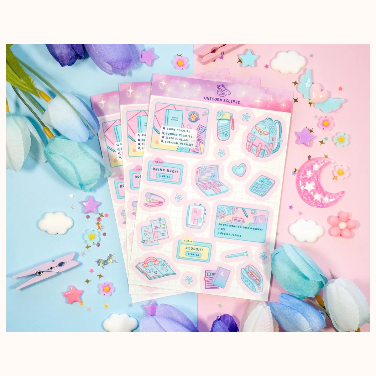 Straight-a-student Aesthetic Sticker Sheet view 3
