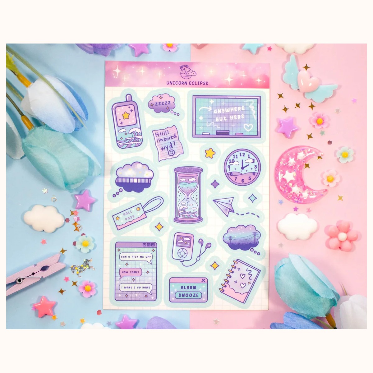 Classroom Daydreamer Aesthetic Sticker Sheet by Farouk Book Store
