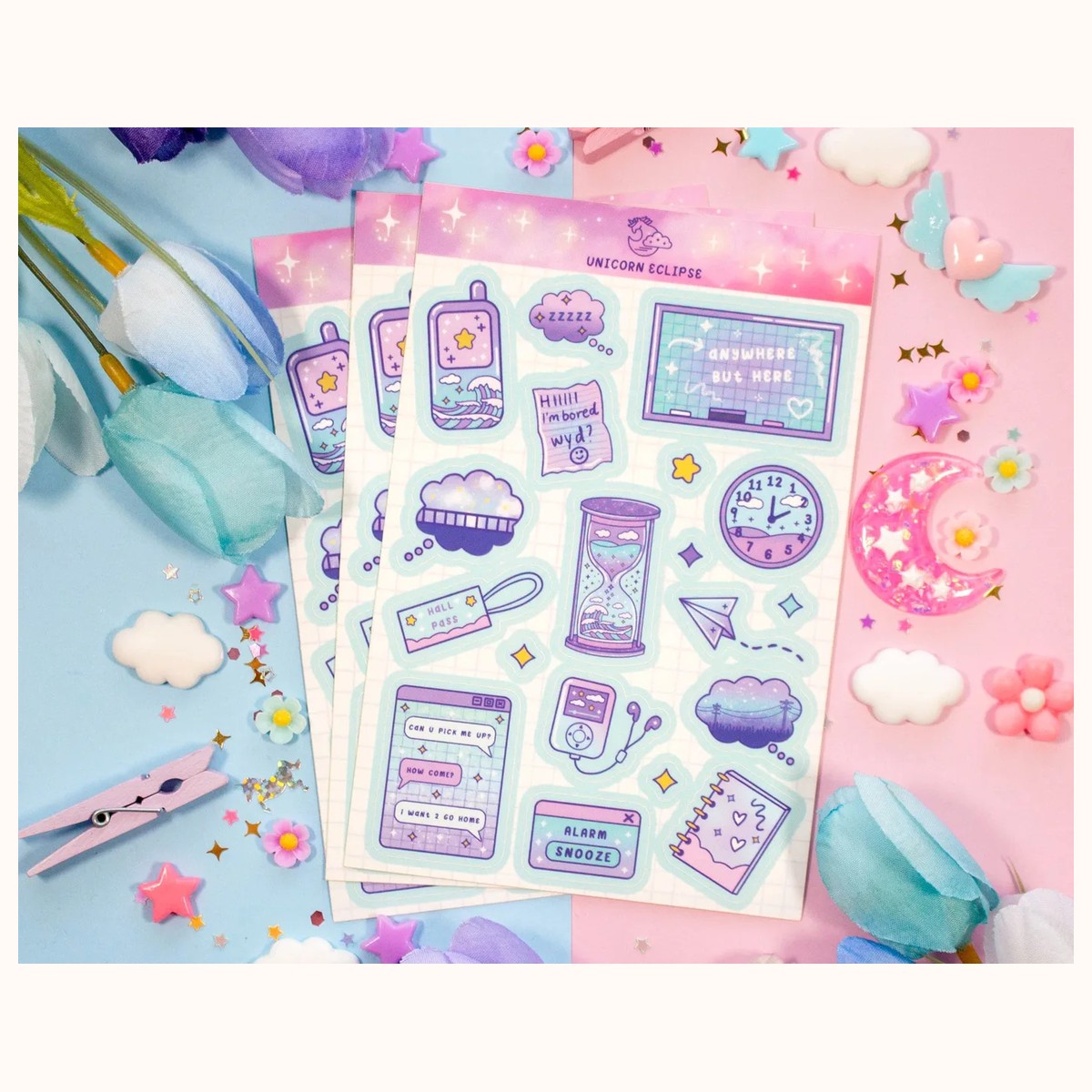 Classroom Daydreamer Aesthetic Sticker Sheet view 3