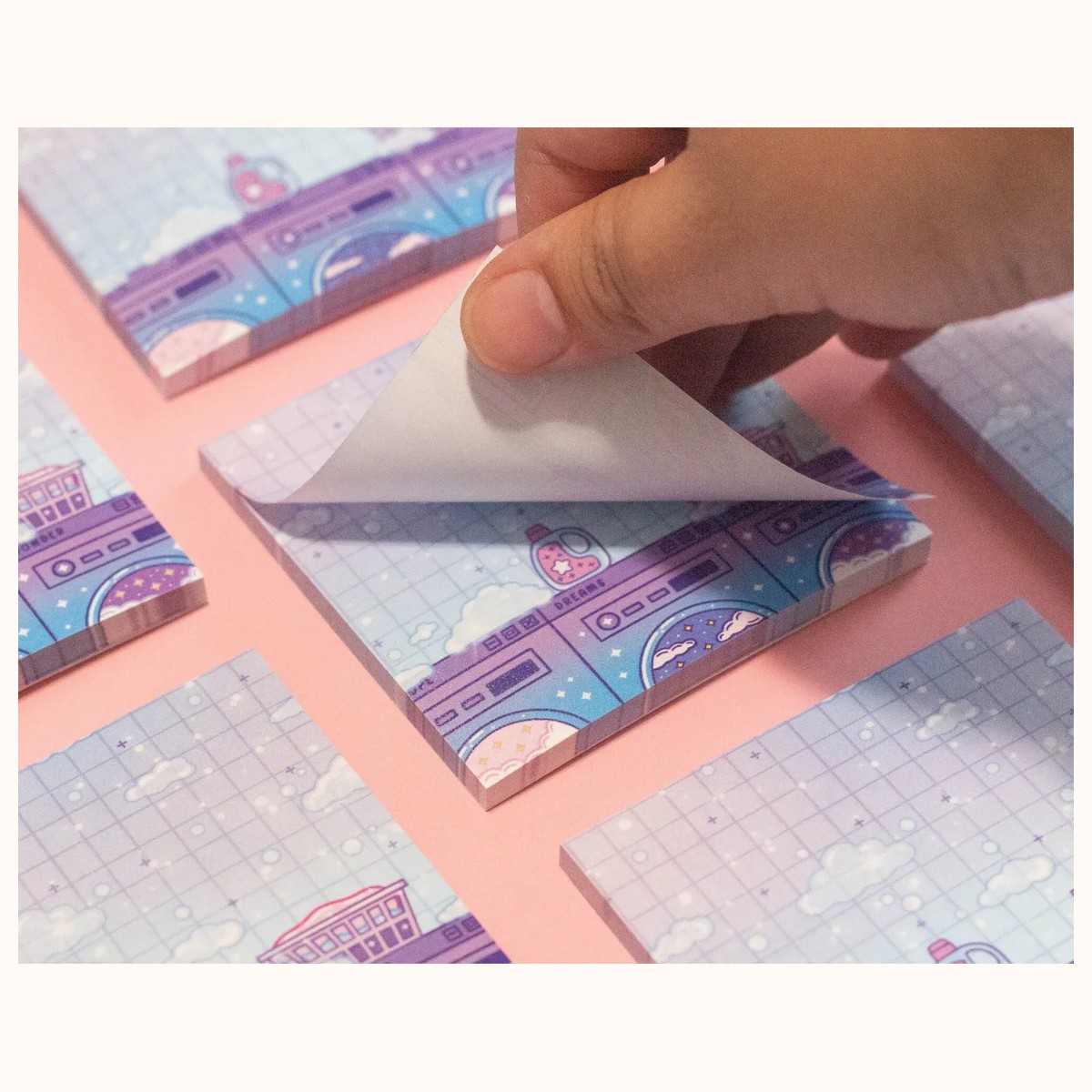 Laundromat Cute Aesthetic Sticky Note Memo Pad view 2