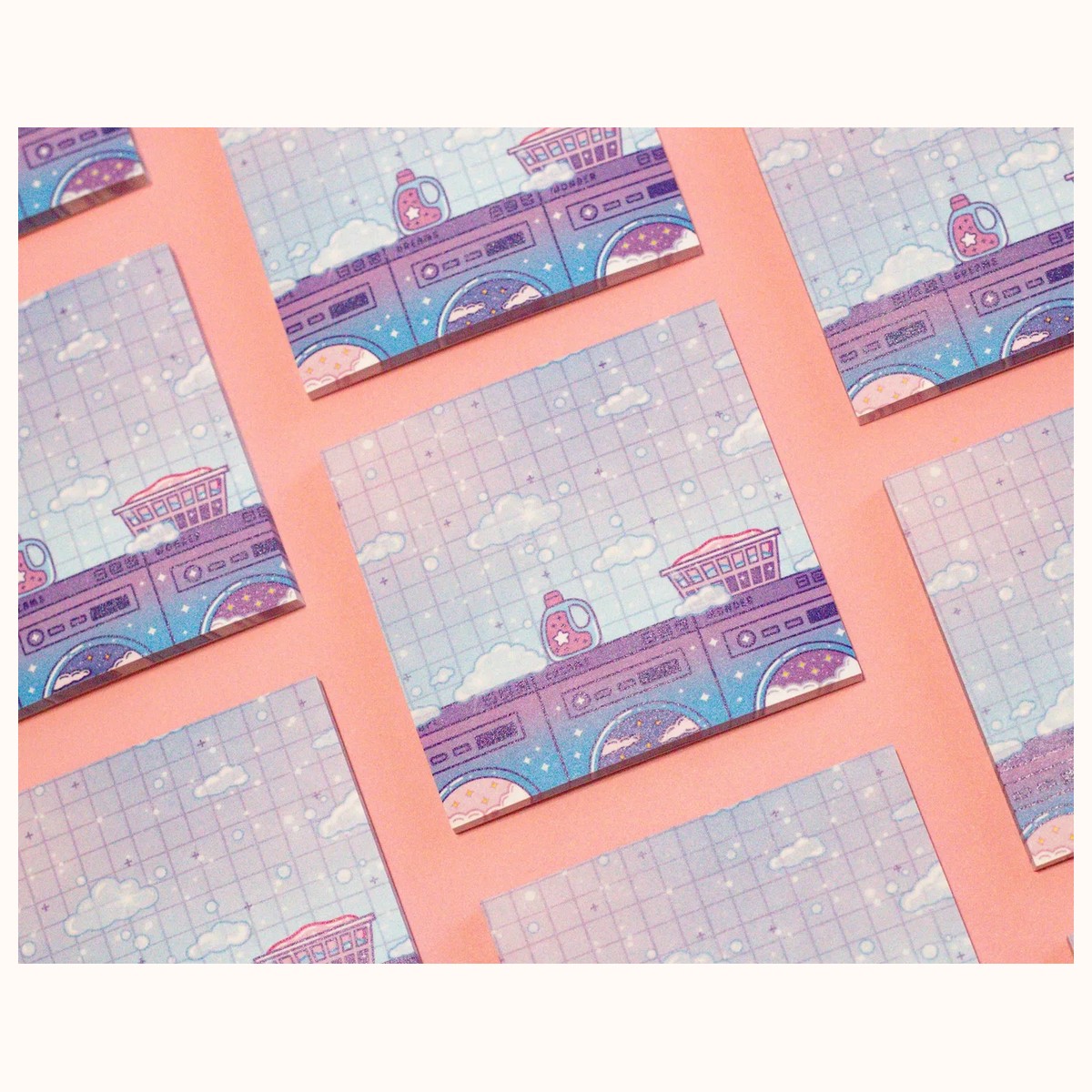 Laundromat Cute Aesthetic Sticky Note Memo Pad view 3
