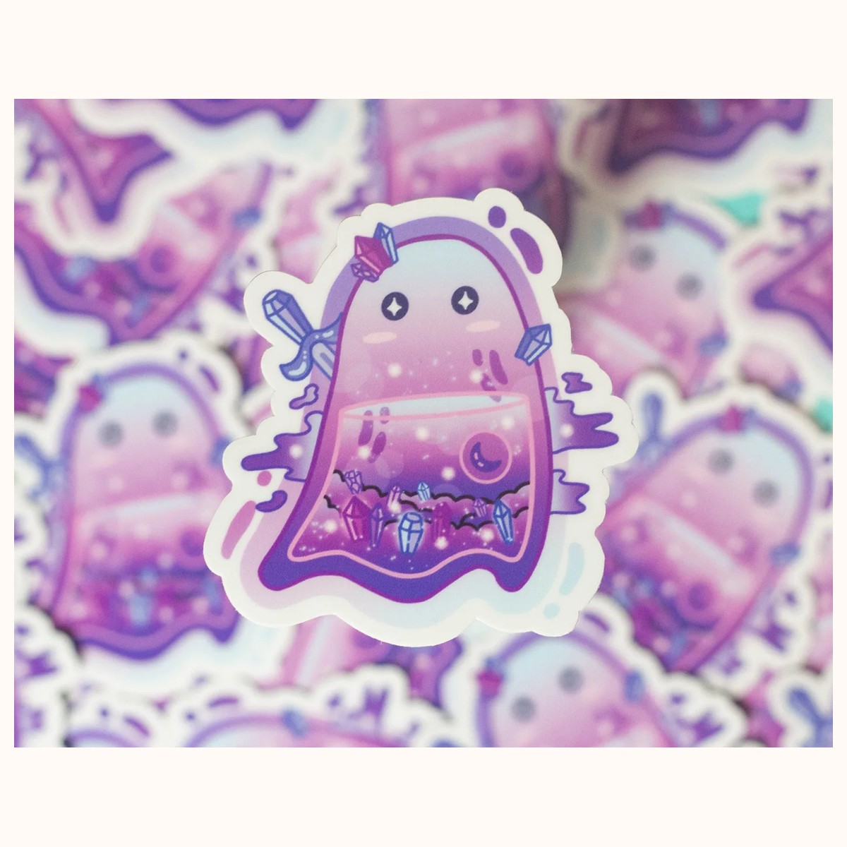 Crystal Ghost Aesthetic Sticker Vinyl view 2
