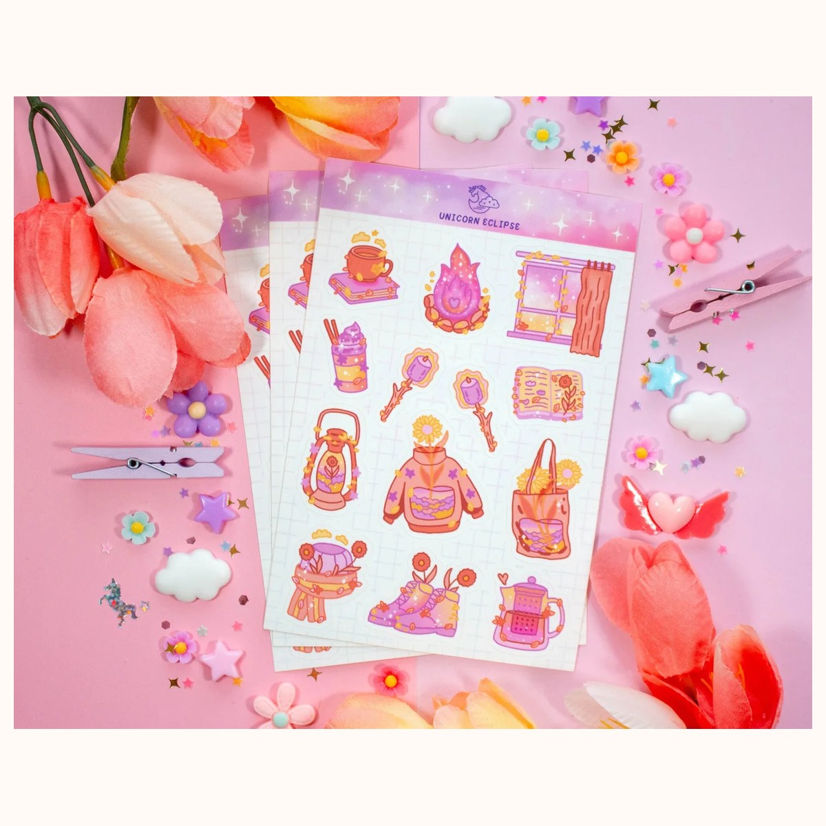 Cozy Days Sticker Sheet | Planner Stickers, Decorative Stickers view 2