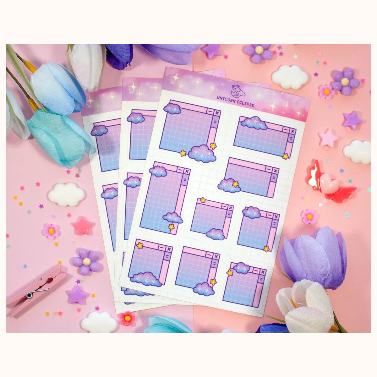 Cloud Notes Aesthetic Cute Sticker Sheet view 3
