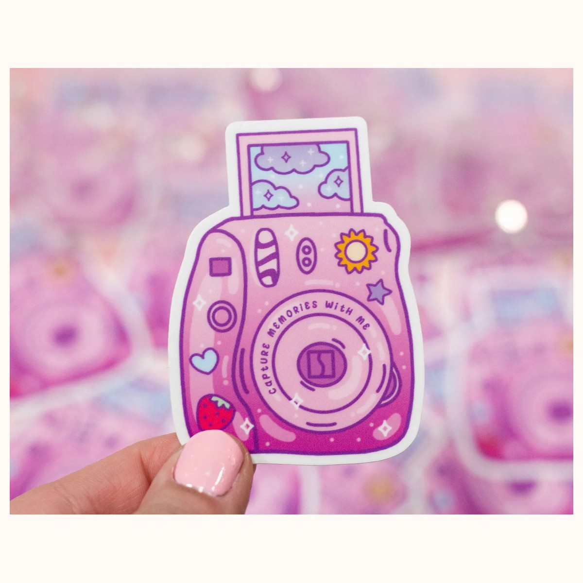 Camera Cute Aesthetic Vinyl Sticker by Farouk Book Store
