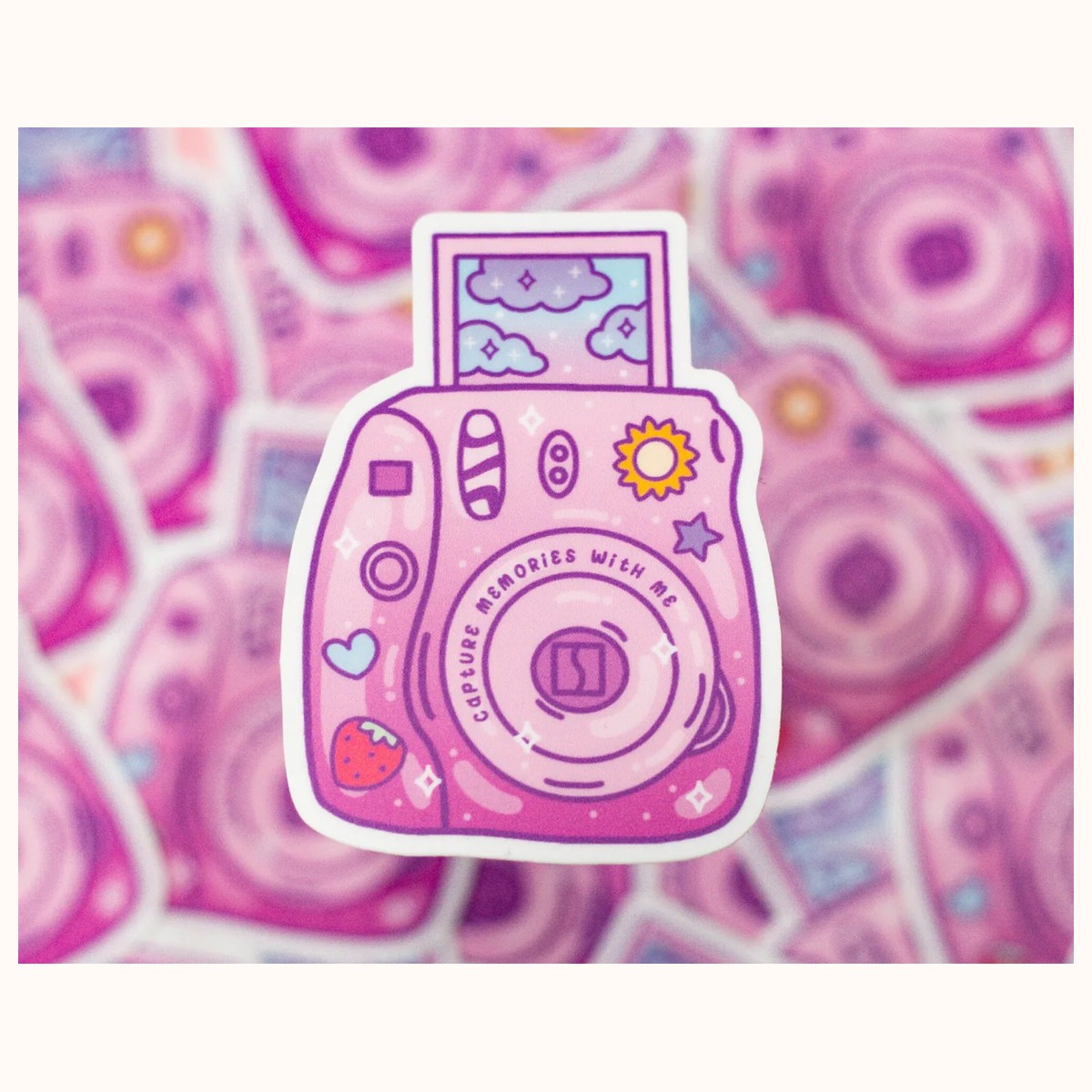 Camera Cute Aesthetic Vinyl Sticker view 3
