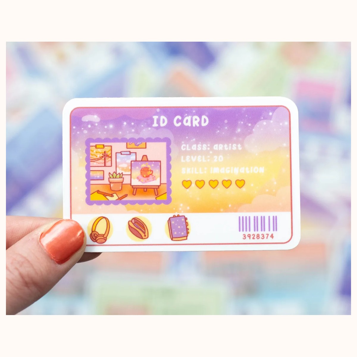 ID Card Aesthetic Vinyl Sticker | Waterproof, Waterbottle, Kawaii Stickers, Planner view 6