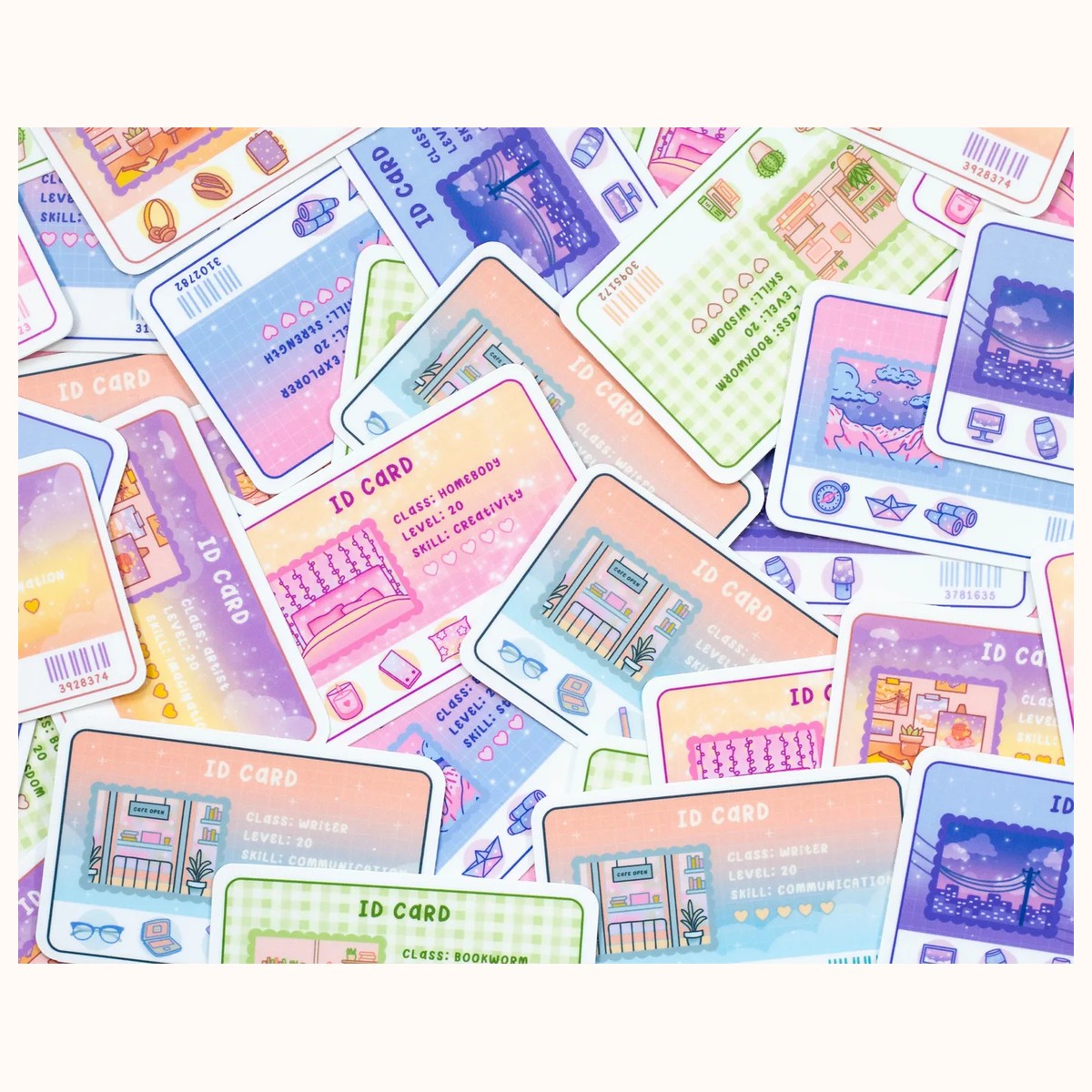 ID Card Aesthetic Vinyl Sticker | Waterproof, Waterbottle, Kawaii Stickers, Planner view 9