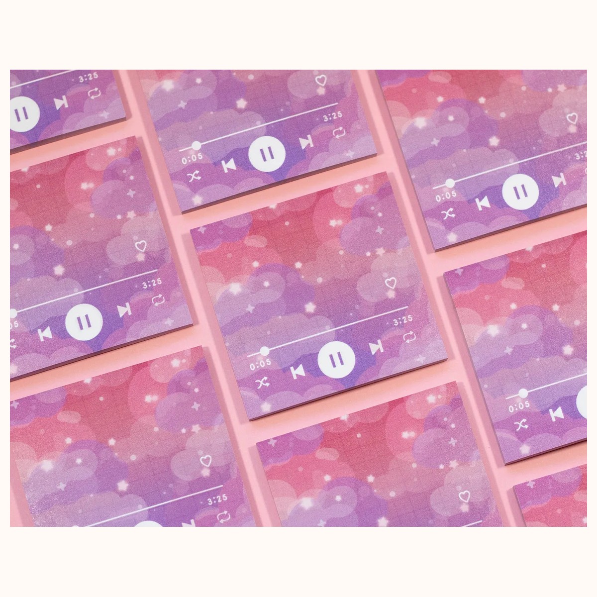 Sunset Music Player Aesthetic Sticky Note view 3