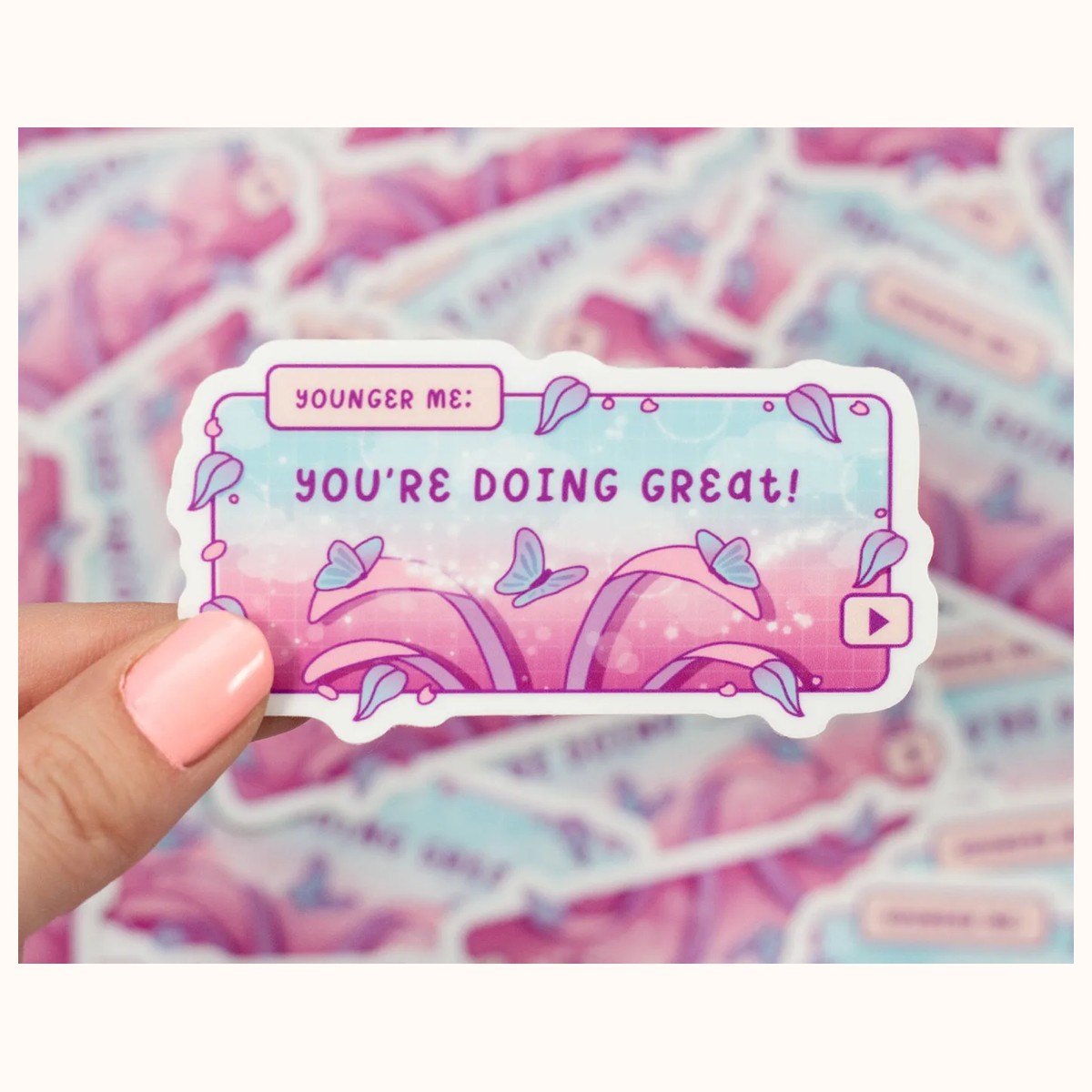 You're Doing Great Cute Aesthetic Vinyl Sticker by Farouk Book Store