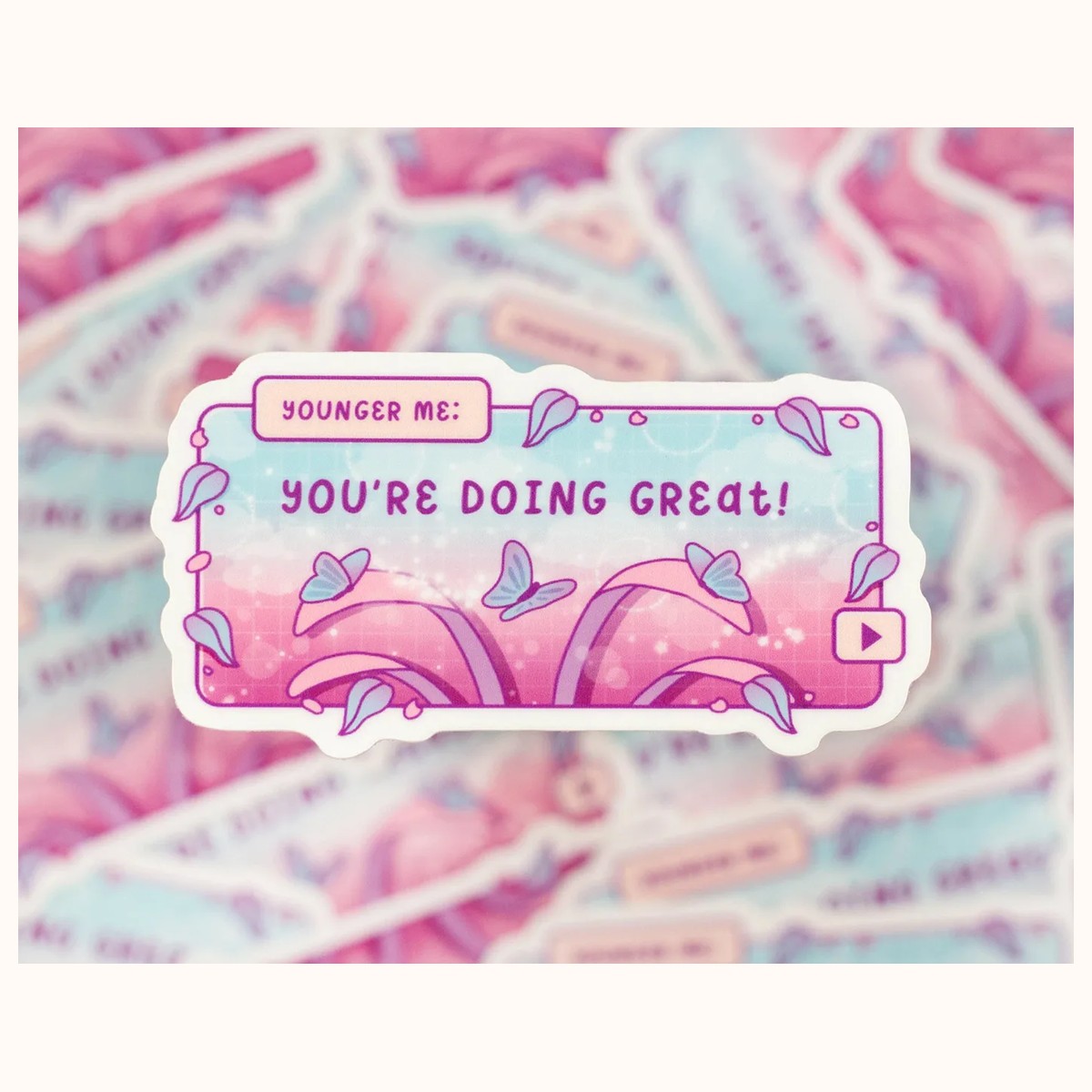 You're Doing Great Cute Aesthetic Vinyl Sticker view 2