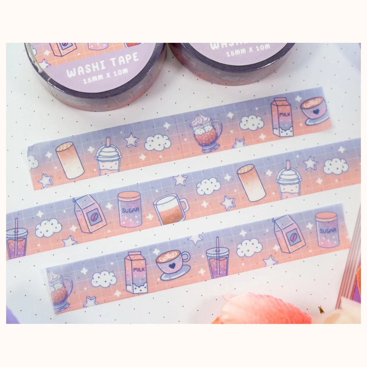 Coffee Shop Kawaii Aesthetic Washi Tape view 2