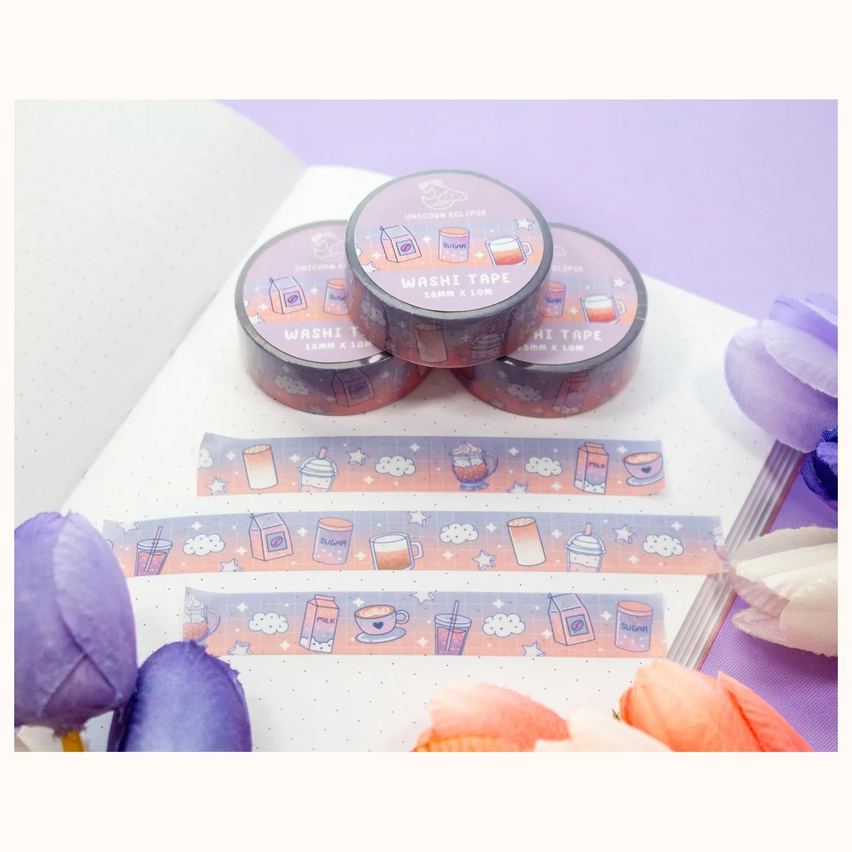 Coffee Shop Kawaii Aesthetic Washi Tape view 3