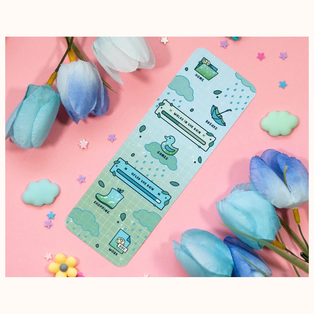 Rain Day Cute Aesthetic Bookmark by Farouk Book Store