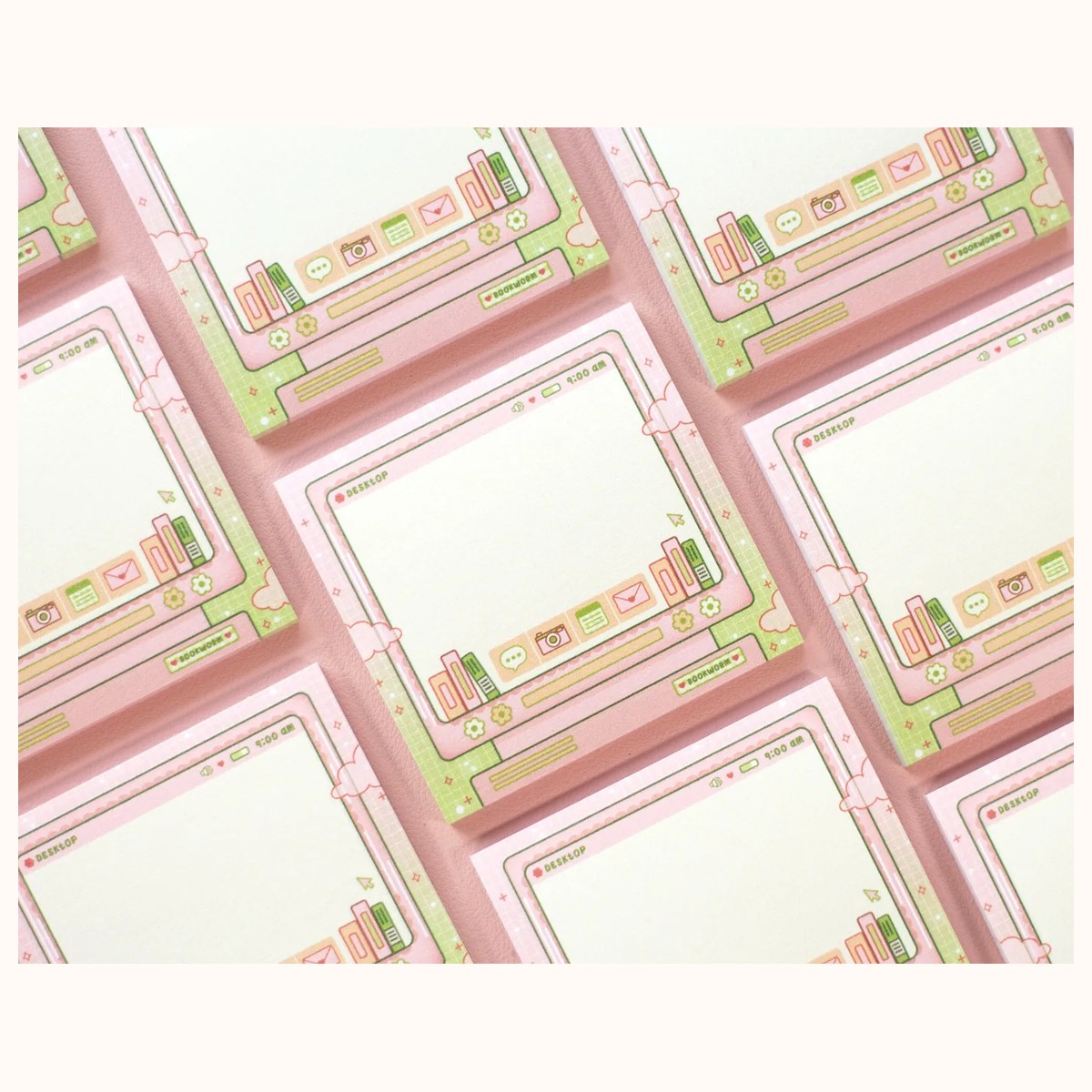 Bookworm Aesthetic Cute Sticky Note Memo Pad view 4