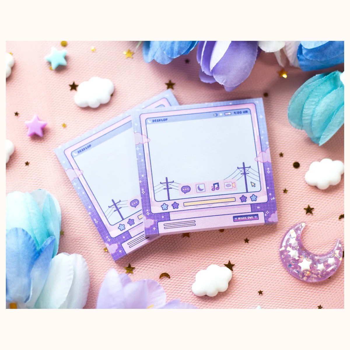 Night Owl Aesthetic Cute Sticky Notes Memo Pad view 2