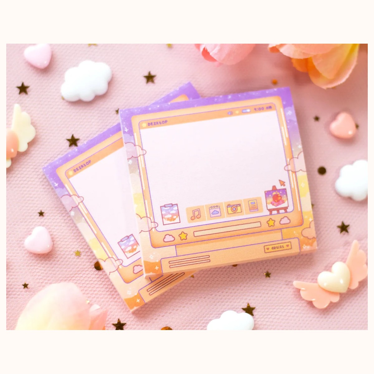 Artist Aesthetic Cute Sticky Note Memo Pad view 3
