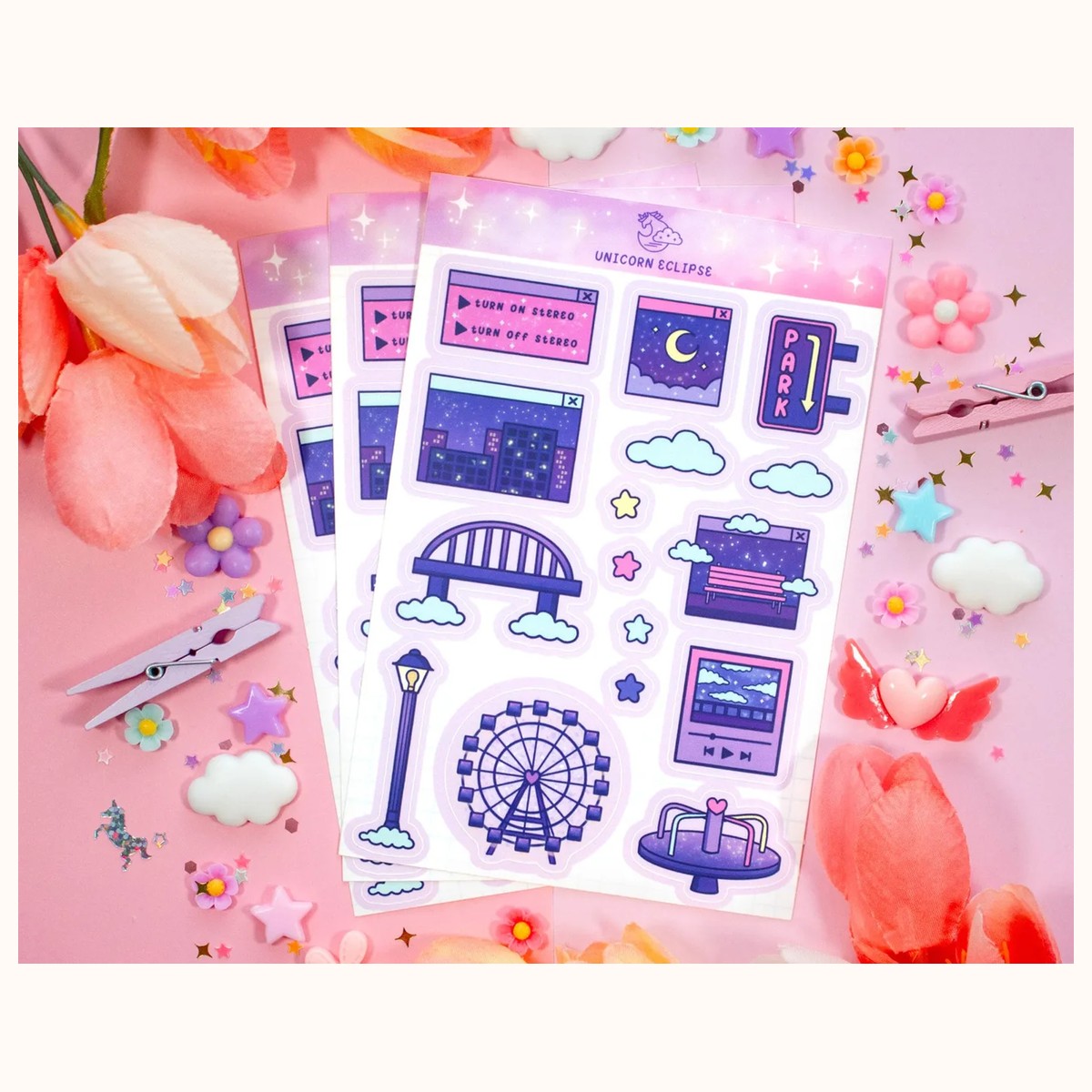 City Nights Sticker Sheet |planner Stickers, Decorative Stickers view 2