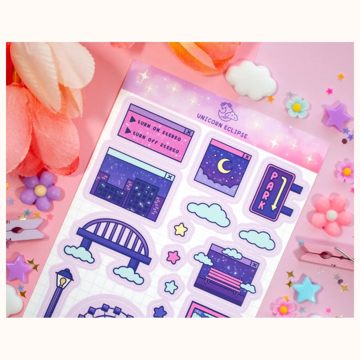 City Nights Sticker Sheet |planner Stickers, Decorative Stickers view 3