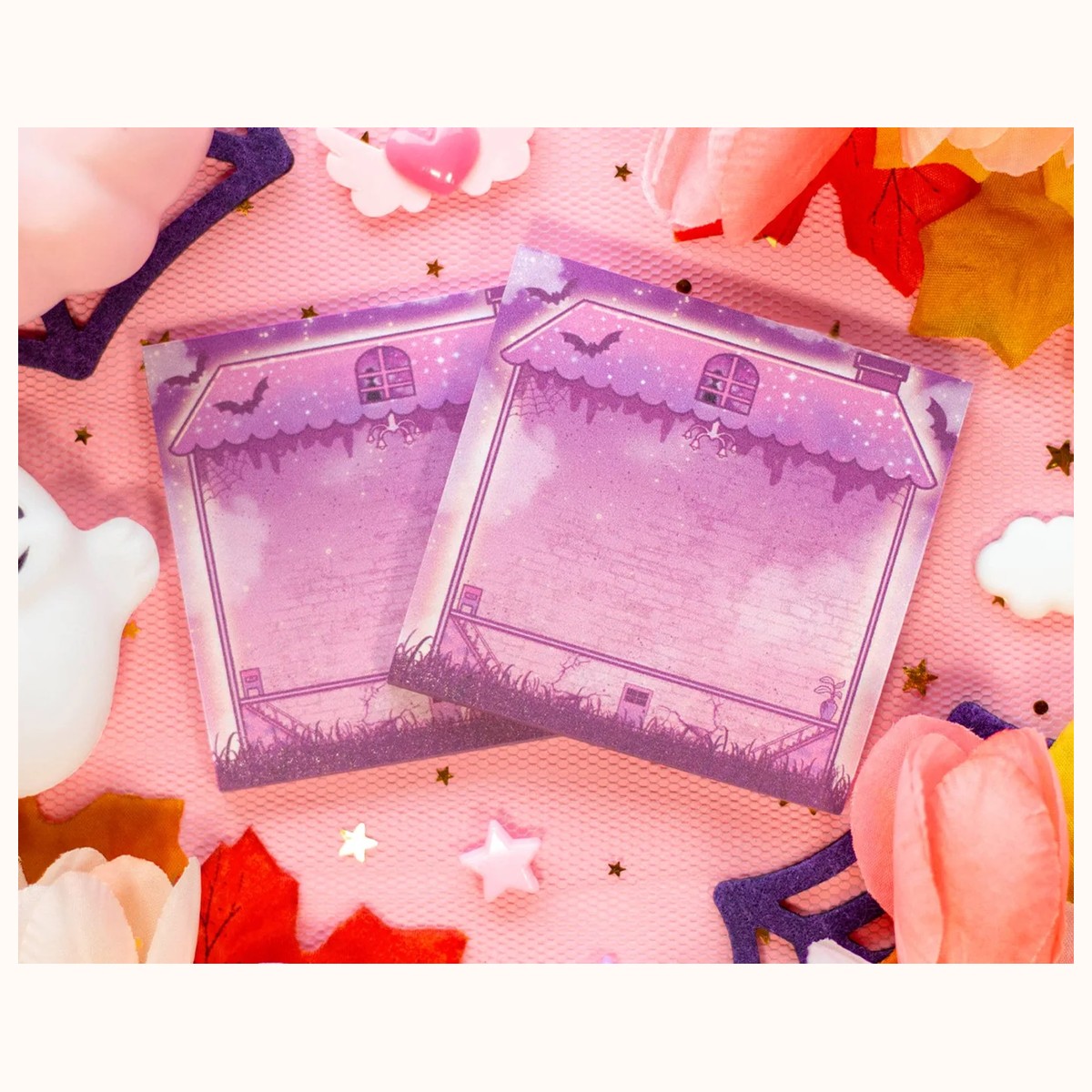 Haunted House Spooky Halloween Aesthetic Sticky Note Memo Pad | Kawaii Aesthetic by Farouk Book Store