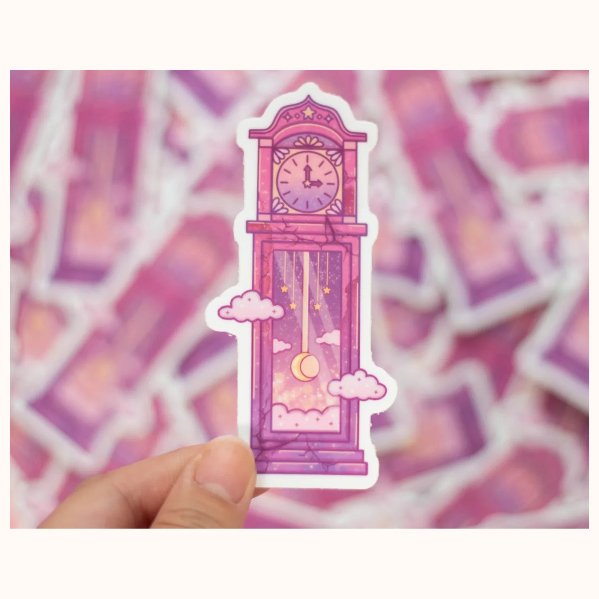 Grandfather Clock Spooky Halloween Cute Kawaii Vinyl Sticker - Waterproof, Matte, stickers from Farouk Book Store