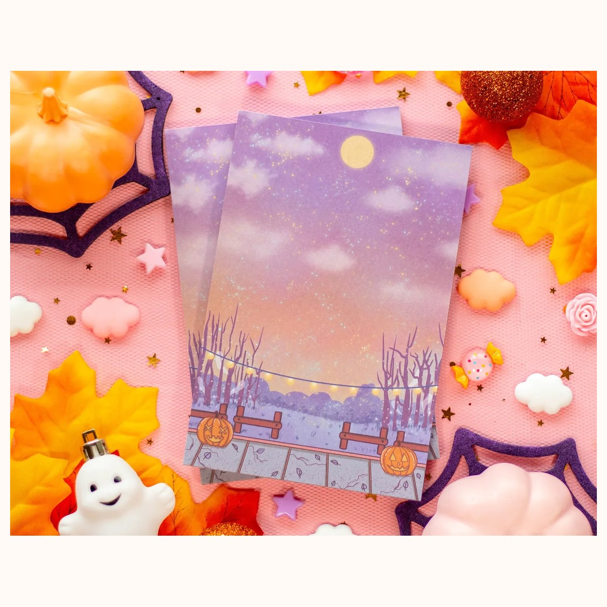 Phantom Park Spooky Halloween Aesthetic Cute Memo Notepad view 3