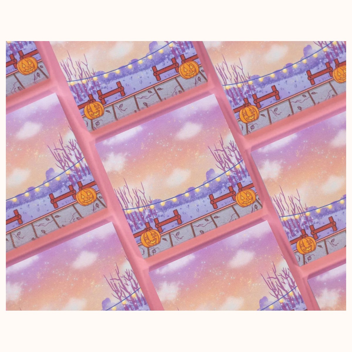 Phantom Park Spooky Halloween Aesthetic Sticky Note Memo Pad | Kawaii Aesthetic view 3
