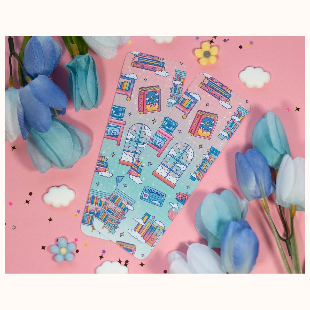 Library Bookmark | Cute Aesthetic Kawaii Dreamy Book Lover Gift view 2