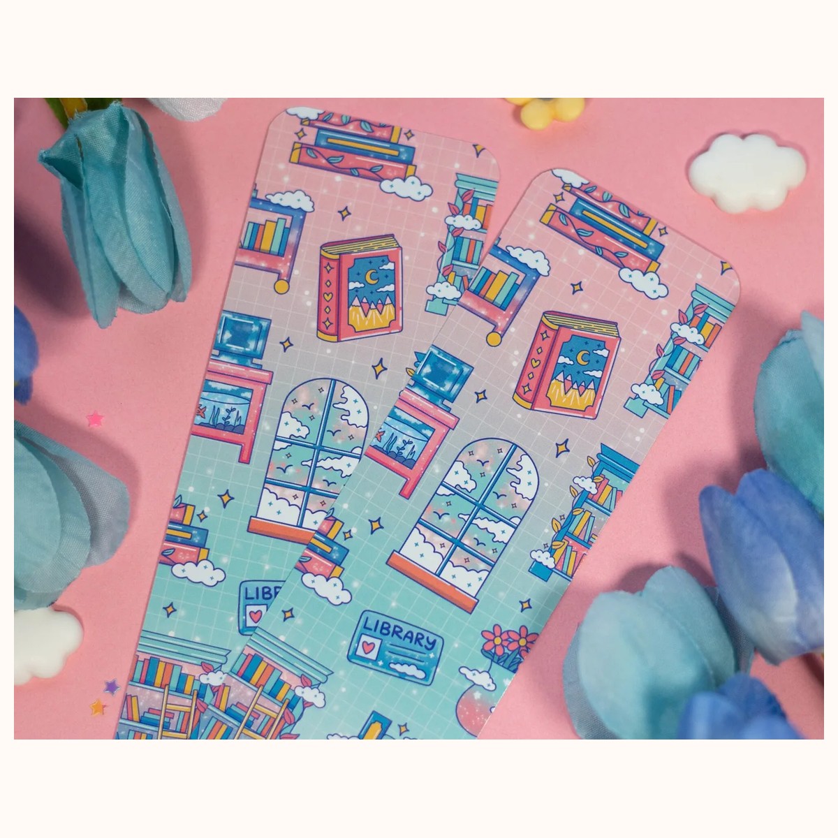 Library Bookmark | Cute Aesthetic Kawaii Dreamy Book Lover Gift view 3