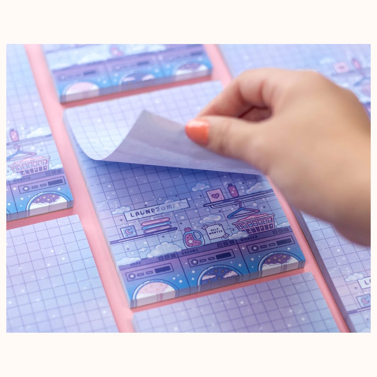 Laundromat Notepad | Cute Dreamy Kawaii Aesthetic Stationery Memo Pad view 2
