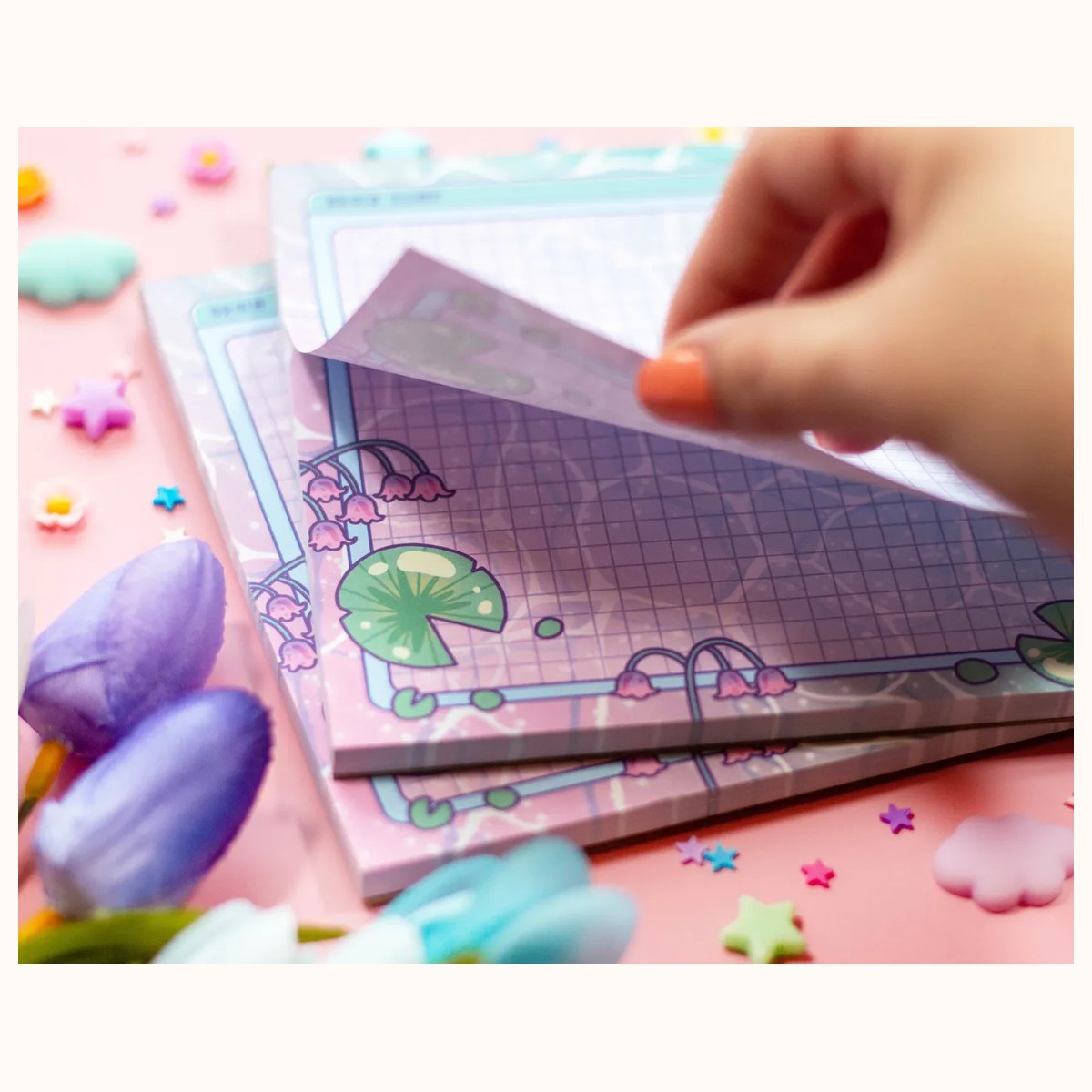 Lily Pad Brain Dump Planner Pad | Kawaii Art Cute Aesthetic Stationery Office Supplies Gift view 2