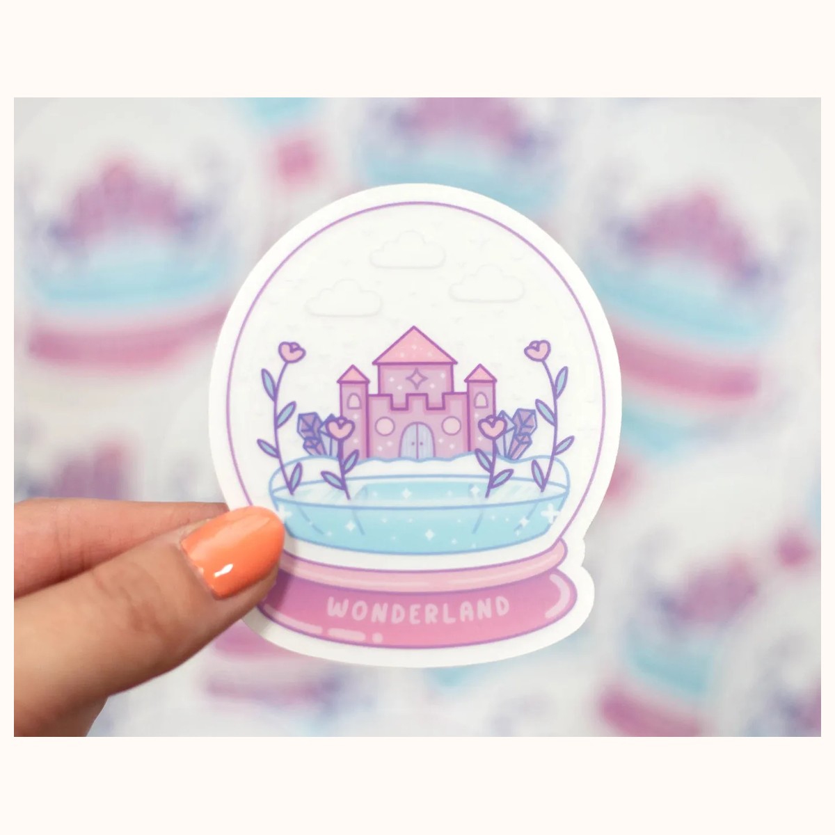 Snowglobe CLEAR Sticker | Christmas Holiday Cute Aesthetic Waterproof Vinyl view 3