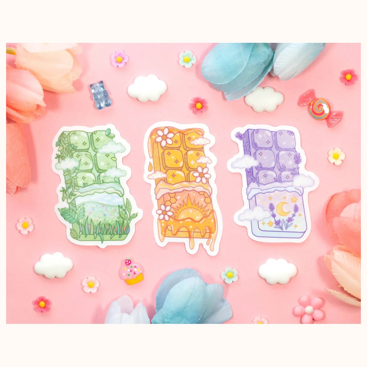 Chocolate Bar CLEAR Sticker | Cute Aesthetic Waterproof Vinyl, stickers from Farouk Book Store