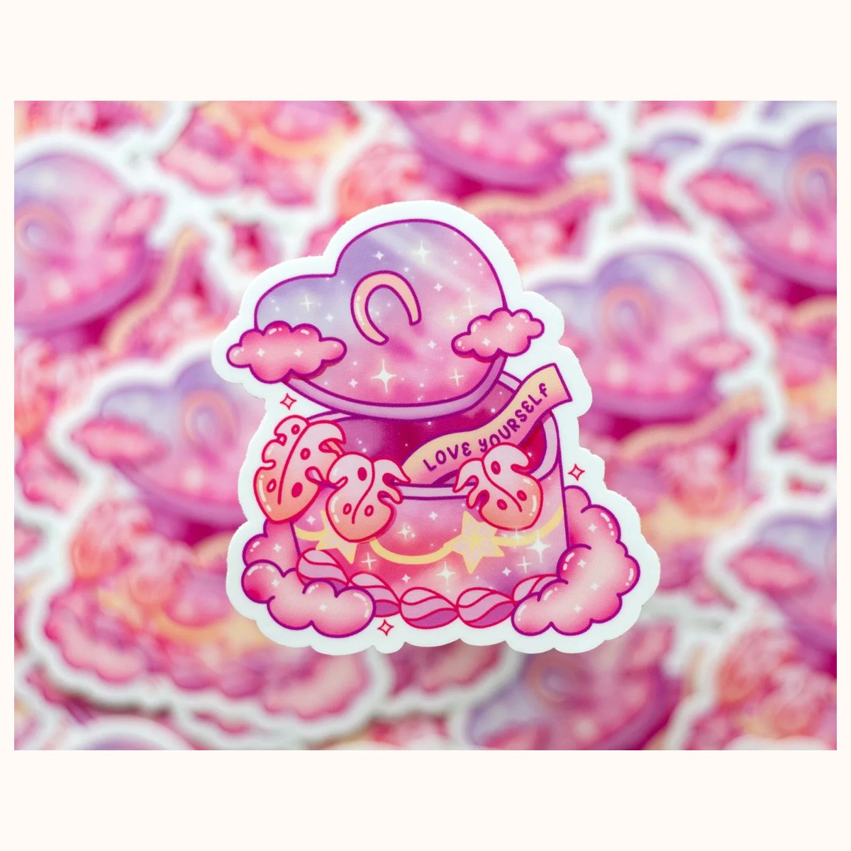 Heart Container Aesthetic Vinyl Sticker view 3