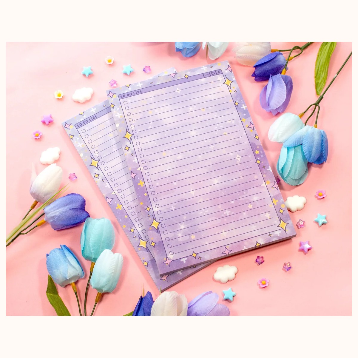 Sparkles to Do List Planner Pad | Dreamy Cute Kawaii Art Aesthetic Stationery Note Pad view 4