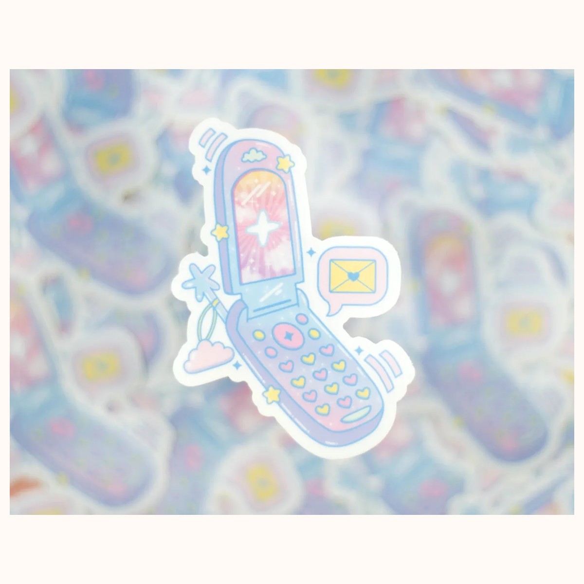 Cellphone Cute Aesthetic Vinyl Sticker | Waterproof, Waterbottle, Kawaii Stickers view 2