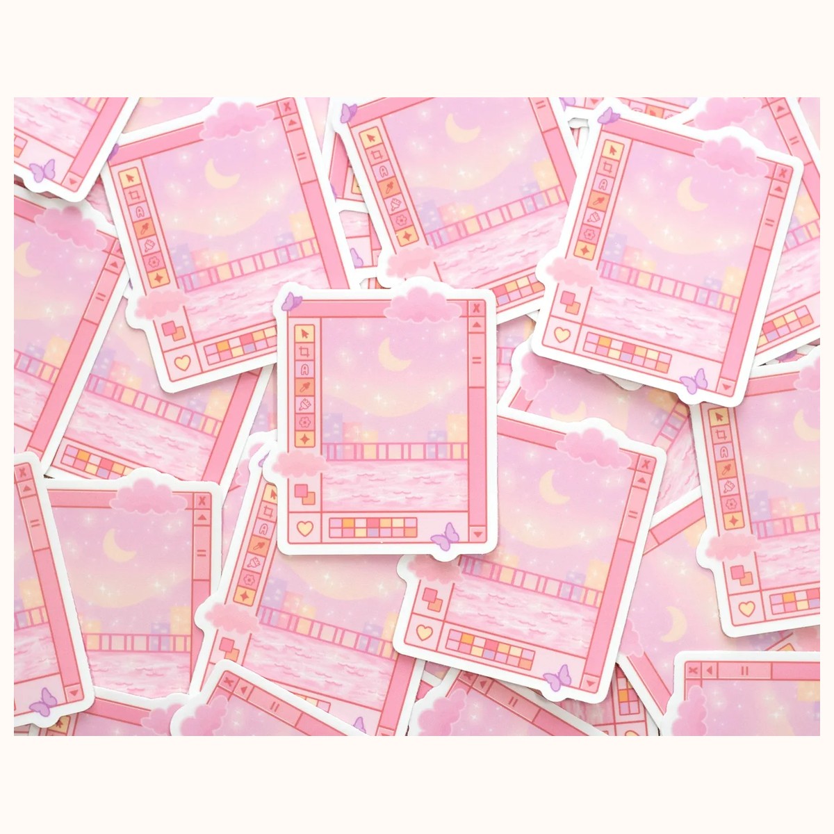 Digital Dreamscape Cute Vinyl Sticker view 3