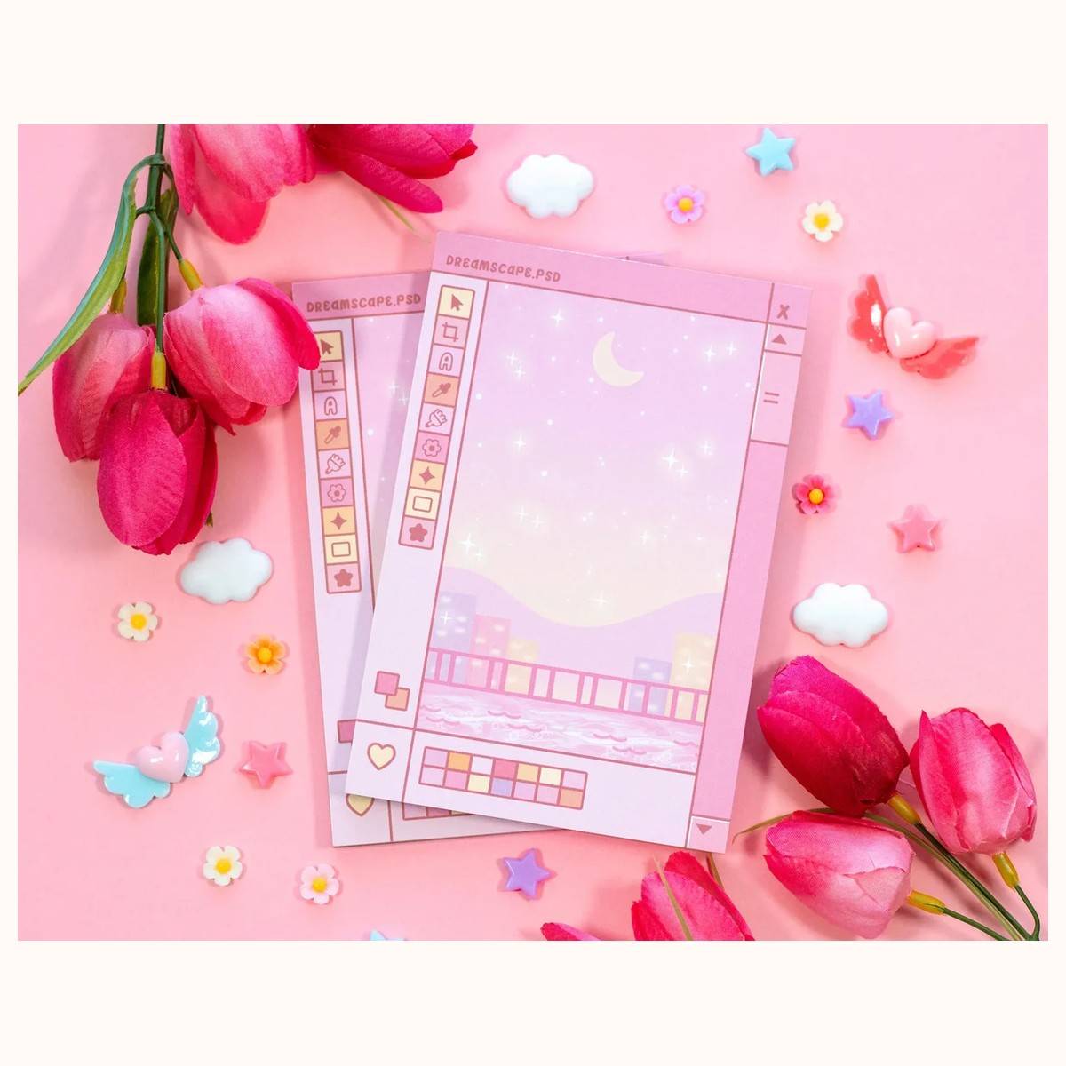 Digital Dreamscape Notepad | Cute Dreamy Kawaii Aesthetic Stationery Memo Pad view 3