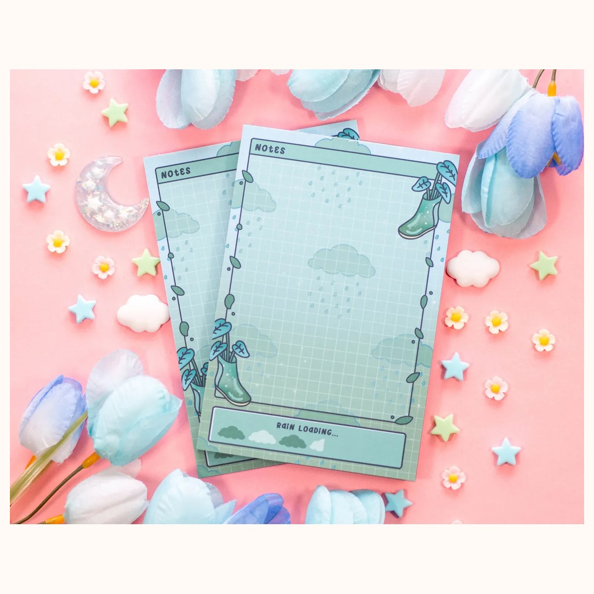 Rainy Day Notepad | Cute Dreamy Kawaii Aesthetic Stationery Memo Pad view 3