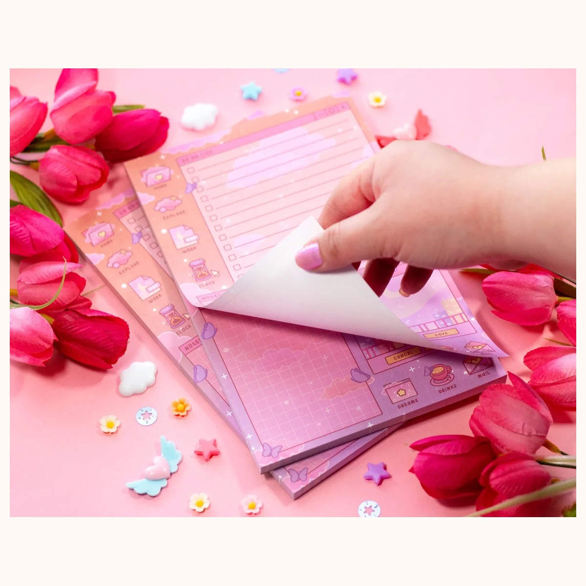 Digital Dreamscape Daily Planner Pad | Kawaii Art Cute Aesthetic Stationery Office Supplies Gift view 2