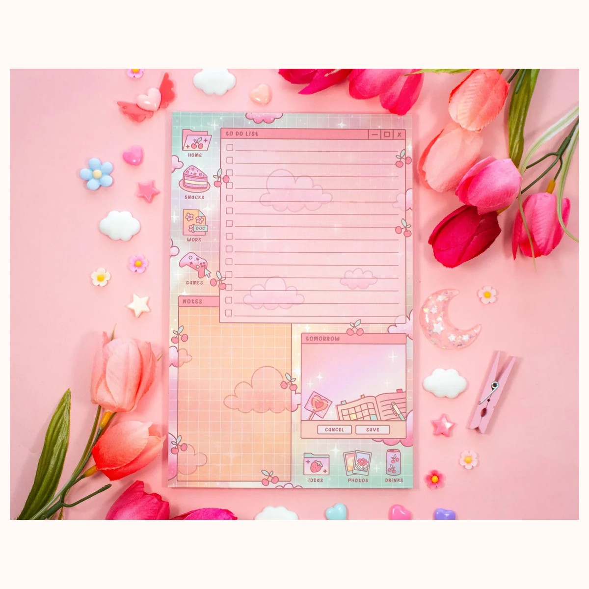 Study Break Daily Planner Pad | Kawaii Art Aesthetic Stationery, notepads from Farouk Book Store