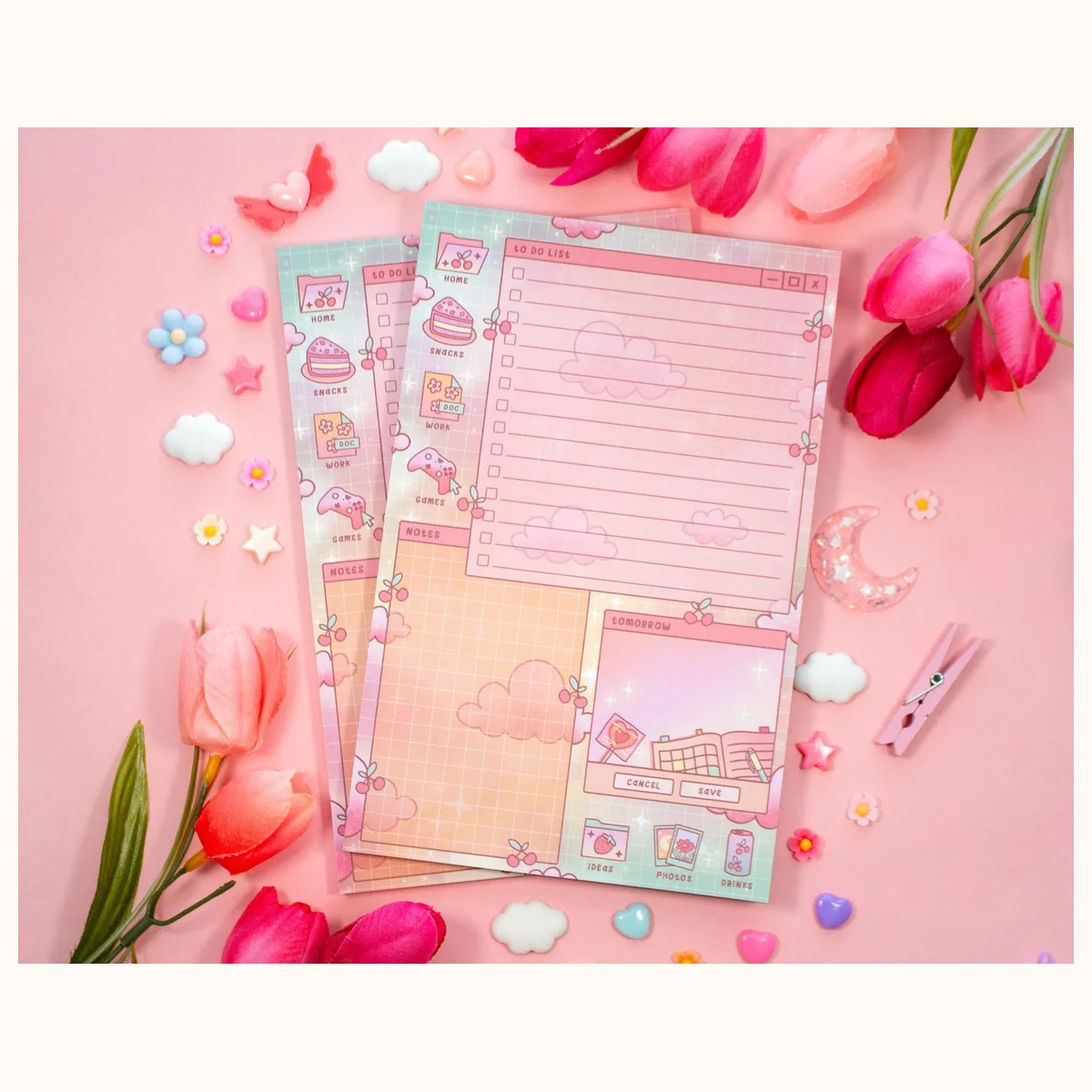 Study Break Daily Planner Pad | Kawaii Art Aesthetic Stationery view 3
