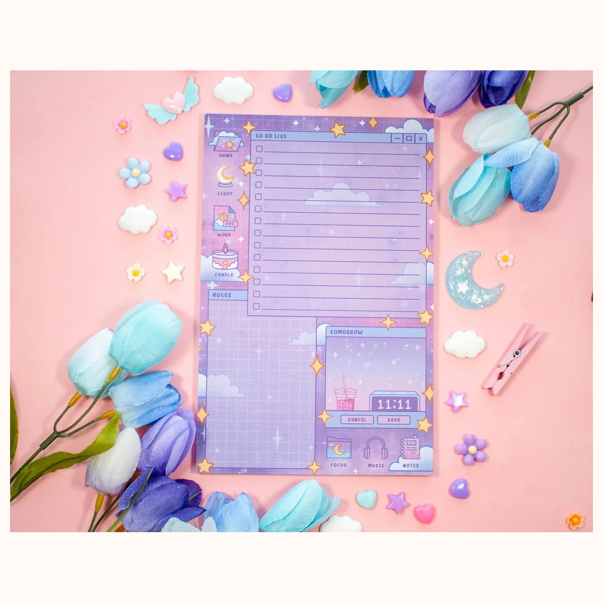 Study Night Planner Pad | Kawaii Art Aesthetic Stationery, notepads from Farouk Book Store
