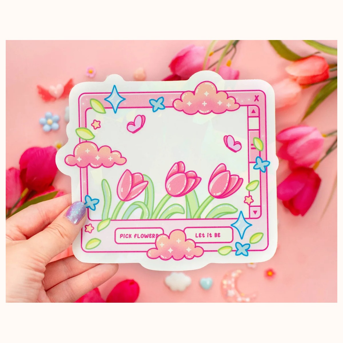 Tulip Dreams Suncatcher Sticker | Rainbow Maker Window Decal view 4