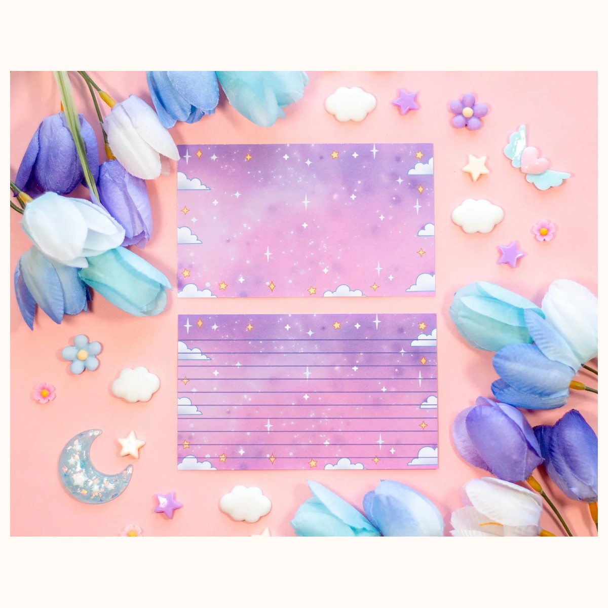 Study Night Note Cards | Kawaii Aesthetic Stationery Index Note Cards by Farouk Book Store