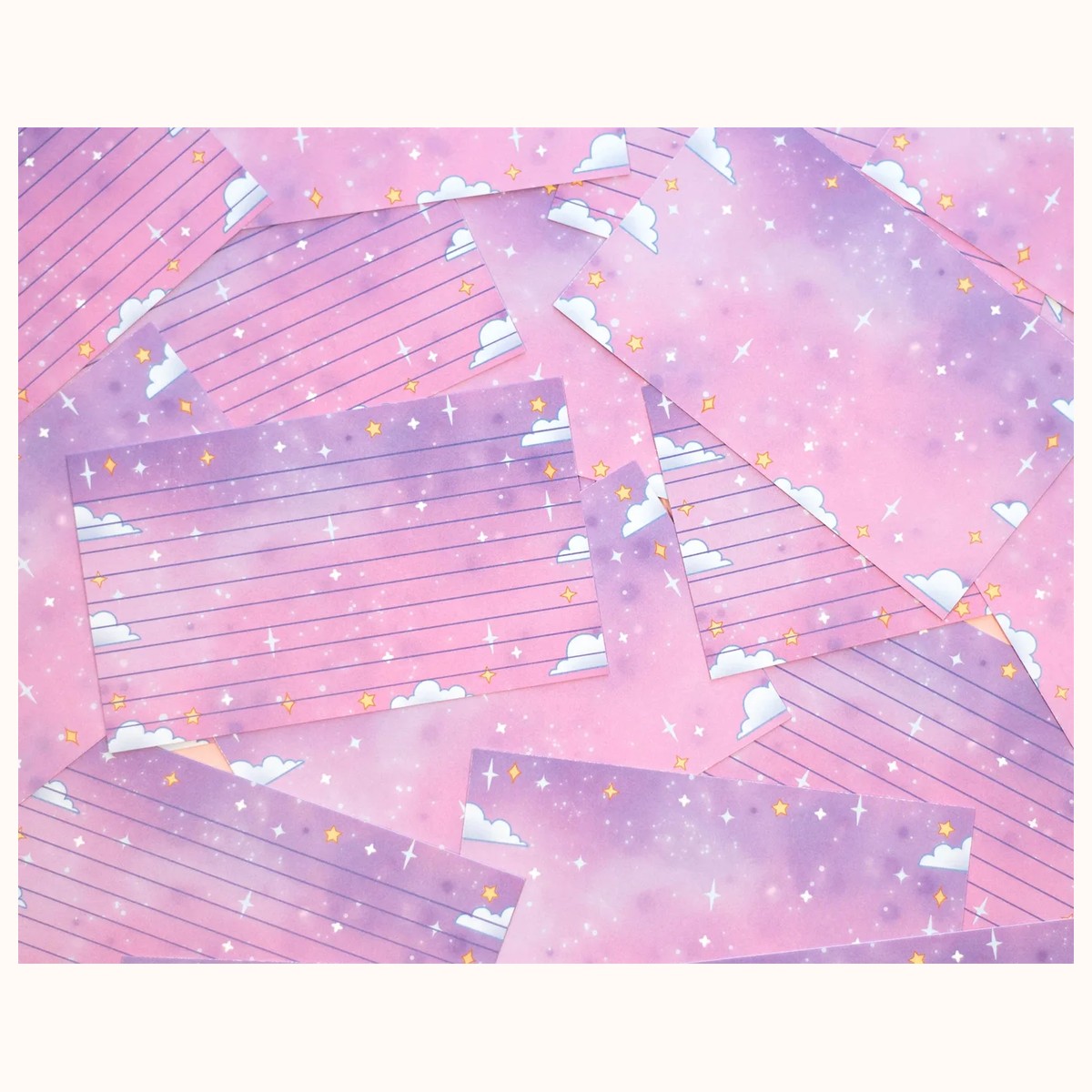 Study Night Note Cards | Kawaii Aesthetic Stationery Index Note Cards view 3