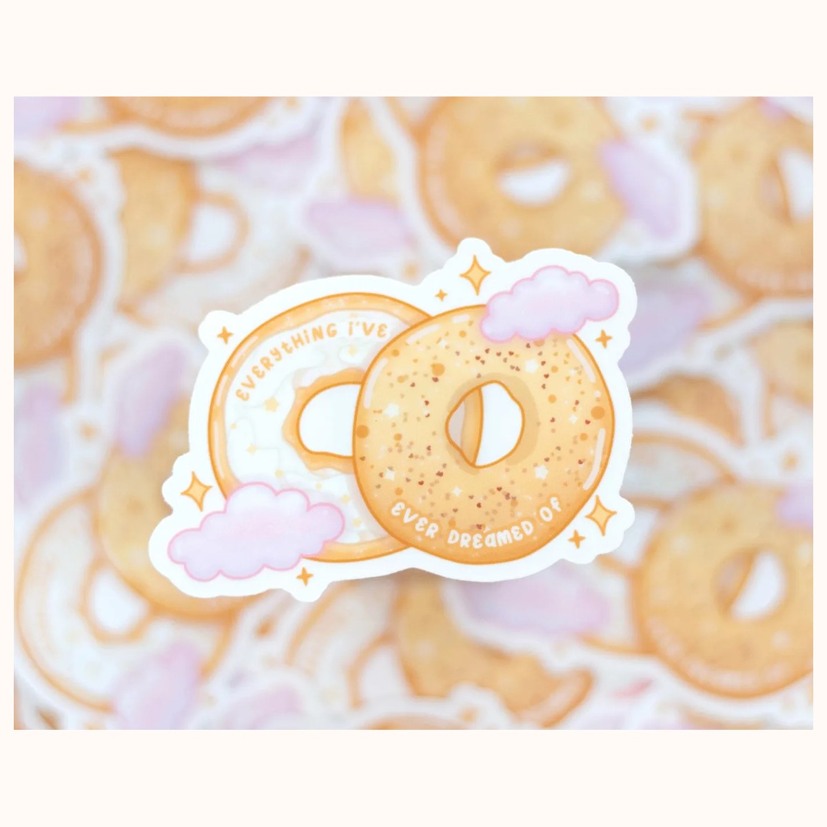 Everything Bagel CLEAR Sticker | Cute Aesthetic Waterproof Durable Laptop Sticker view 3